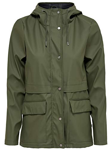 ONLY Onltrain Short Raincoat OTW Noos, Manteau Imperméable Femme, Vert (Kalamata Kalamata), 42 (Taille Fabricant:...