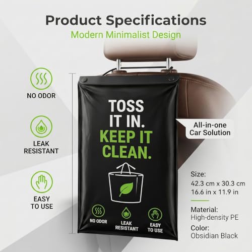 Image of Disposable Car Trash Bag Hanging,Car Garbage Bag Leakproof, Odor Seal 50PCS