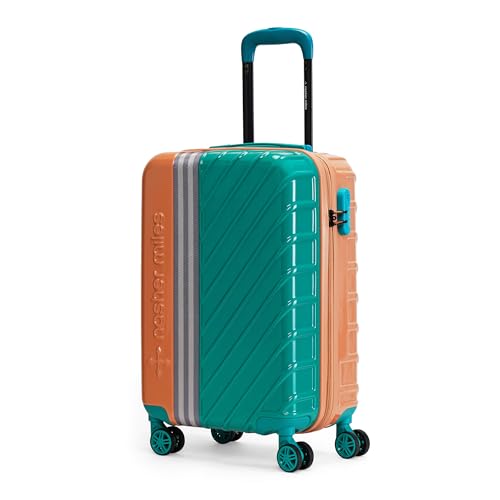 Image of Nasher Miles Vegas Hard-Sided Polycarbonate Cabin Luggage 20 inch | 55cm | 8 Wheels Small Trolley Bag for Travel | Suitcase (Peach & Sea Blue)