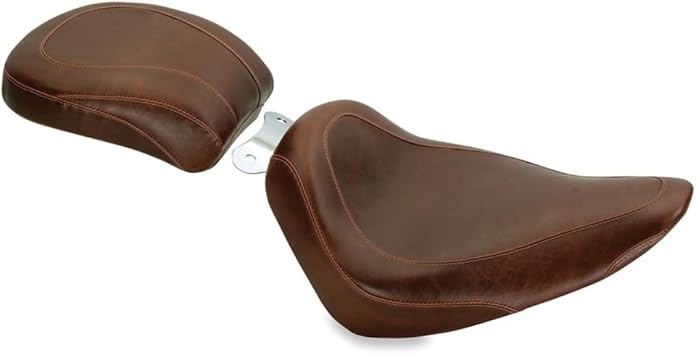 Mustang Motorcycle - 00-15 Harley Softail Standard Rear Tire Wide Tripper Solo Seat - Distressed Brown