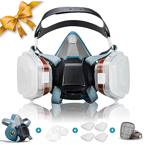 Ayybf Reusable Half Face Cover, Professional replaceable and reusable filters included，Against Dust, Paint Face Cover for Painting,Construction, Cleaning, Machine Polishing, Welding Cover