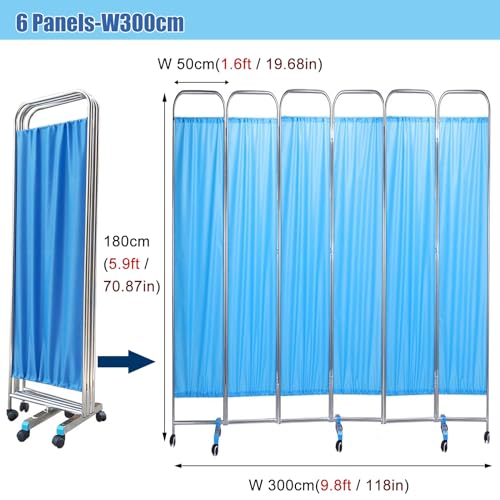 Paravent médical extensible sur roulettes pour masquer un lit de malade et isoler les regards - 3