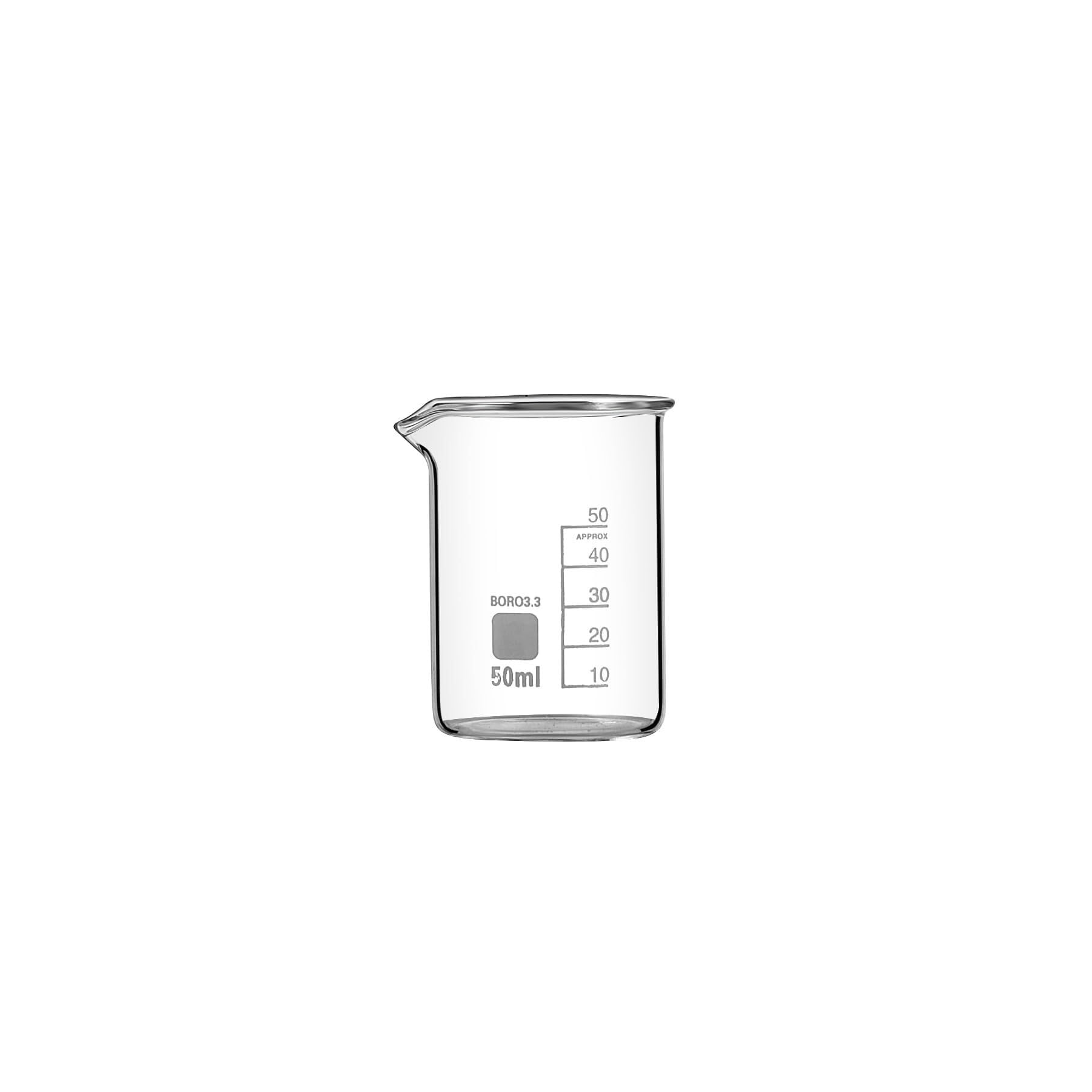 Zlewka laboratoryjna, Zlewka miarowa ze szkła borokrzemowego, podgrzewana w wielu rozmiarach(2x50ml)