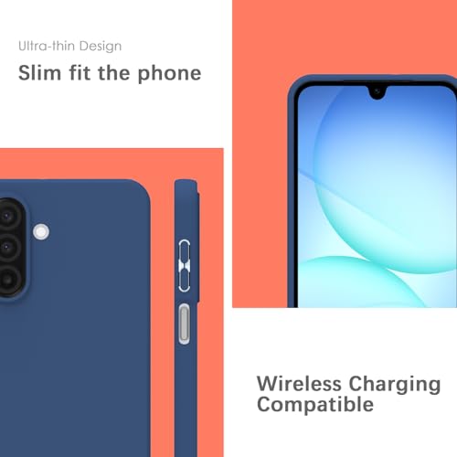 Image of YATWIN Silicone Case for Samsung Galaxy A17 4g /5g, Soft-Touch, Shockproof, DustProof, Antiskid Phone Cover for Samsung Galaxy A17 4g /5g - Dark Blue