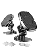 Magnetic Car Phone Mount Holder - 2 Pack [6 Strong Magnets] FLOVEME Cell Phone Holder for Car [ 360° Rotation ] Universal Dashboard Car Phone Mount Compatible with iPhone Samsung etc