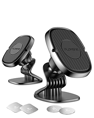 Magnetic Car Phone Mount Holder - 2 Pack [6 Strong Magnets] FLOVEME Cell Phone Holder for Car [ 360Â° Rotation ] Universal Dashboard Car Phone Mount Compatible with iPhone Samsung etc