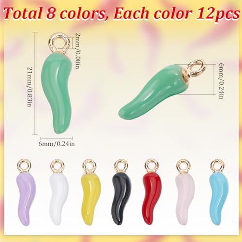 Breloques corne italienne en émail SUNNYCLUE pour la création de bijoux DIY - 2