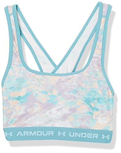 Brassière Under Armour Crossback Mid fille blanche maintien et anti-transpiration