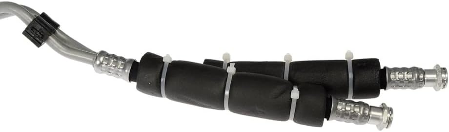 KarParts360 For Ram 1500 2011 2012 Transmission Oil Cooler Return Line | Natural Housing | Metal; Rubber | Black | Straight Hose | Quick Disconnect End 1 and 2 | Replacement For 55057191AA, 55057191AB
