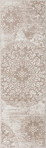 Unique Loom Sofia Collection Area Rug - Grand (2' X 6' 7" Runner, Beige/ Ivory) #TOP1