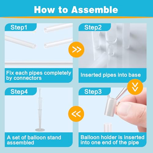 Joyypop PBPD-ZP4-FBA 4 Sets Balloon Stand Kit For Table, Balloon Sticks With Base Birthday Graduation Party Decorations Wedding thumb #3