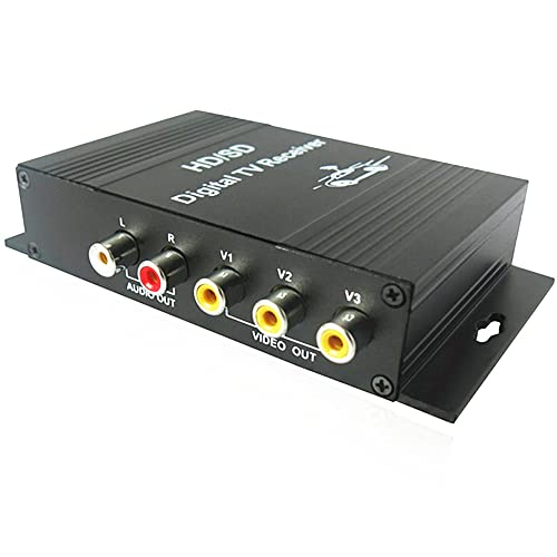 Strpump Car TV ATSC Tuner Receiver Box Digital 4 Video Output for Android Car Stereo Radio Accessories for US America Canada Mexico Version