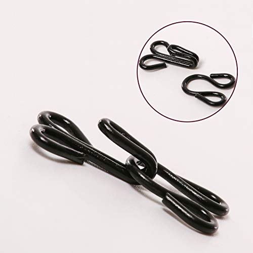 Kenkio 70 Set Sewing Hooks And Eyes Closure For Bra,Fur Coat Jacket And Clothing,Silver And Black, 4 Sizes #TOP2