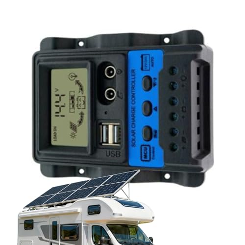 Régulateur de panneau solaire 12V/24V avec écran LCD et ports USB