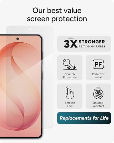 Image of ZAGG Glass+ Samsung Galaxy S26+ Screen Protector - Impact & Shatter Protection, 3x Stronger Tempered Glass, Fingerprint Scanner Compatible, Scratch Resistant, InvisibleShield, Easy Installation