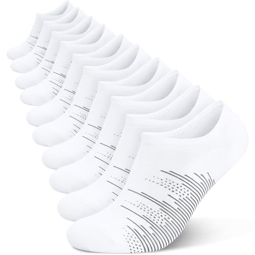 wernies No Show Socks Men 10 Pairs Ankle Low Cut Cotton Men Socks with Non Slip Grips 6-10/11-13