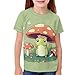 Xhuibop Mushroom Frog Summer Tshirts for Toddler Girls Size 11-12 Years Kids Short Sleeve Tee Shirts Youth Casual Outfits Kawaii Sportswear Crewneck Active Wear Tops
