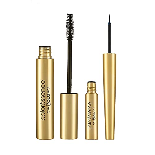Image of COLORESSENCE Gold Camera Ready Eyeliner Mascara Combo, Intense Black | Long Lasting | Waterproof | Smudgeproof | Quick Dry | Easy Apply