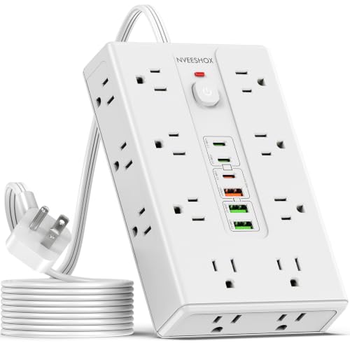 Image of Surge Protector Power Strip with 16 AC Outlets 6 USB Ports(3 Type C)