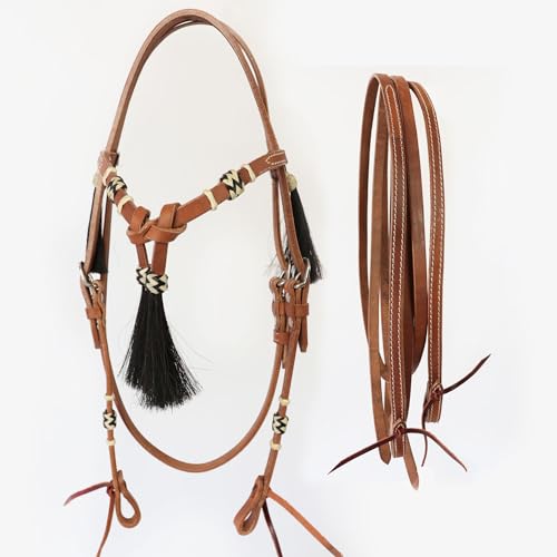 Bride Western en cuir argenté avec franges pour la monte et l'équitation