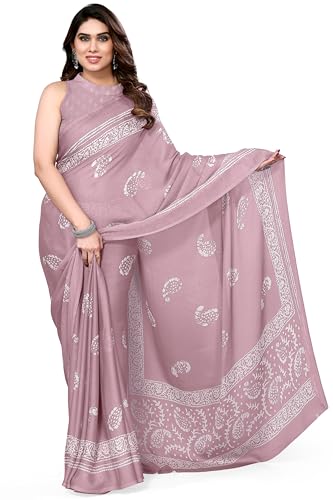 Image of MIRCHI FASHION Women Sari Georgette Plain | Breathable Lightweight Solid Color Saree for Office and Regular Wear with Blouse Piece