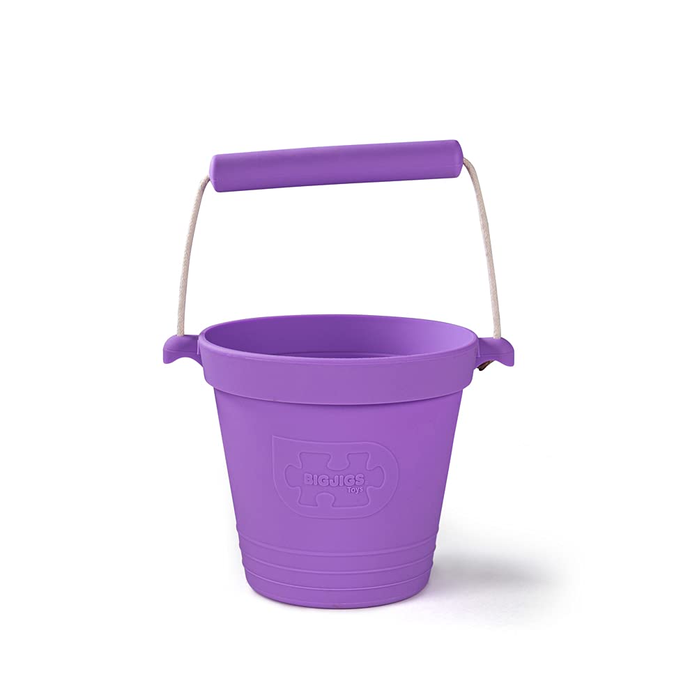 Bigjigs Toys Adventure Collapsible Bucket (Lavender Purple) - Silicone Bucket for Sandpit, Holiday Toys for Toddlers, Quality Sand and Water Toys — image 1
