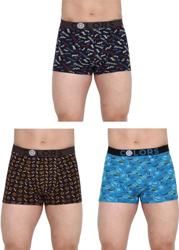 Image of Rupa Frontline Men's Cotton Printed Assorted Outer Elastic Mini Trunks /Underwear (#105)