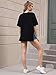 VNIRA Oversized T Shirt for Women Losse Fit Cotton Short Sleeve Workout Top Summer Casual Blouse Basic Split Hem Tee Tops Black