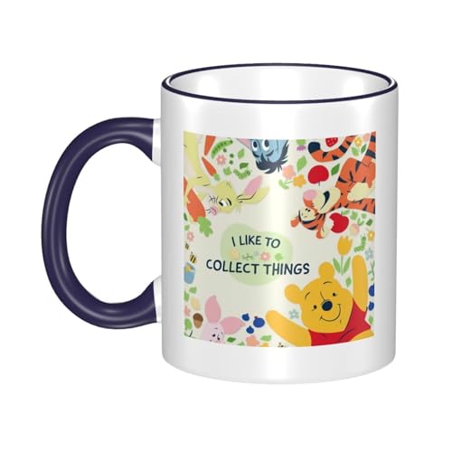 くまのプーさん マグカップ 保温・保冷 電子レンジ対応 コーヒーカップ 陶器 セラミック 耐高温 軽量 個性人気 誕生日プレゼント大容量 Navy Blue