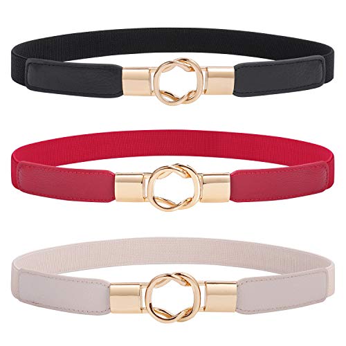 Women Skinny Stretchy Waist Belt for Dress Ladies Elastic Thin Be...