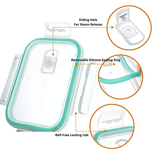 Yeboda Glass Food Storage Containers With Airtight Snap Locking Lids Bpa Free Meal Prep Container Set For Home Kitchen Restaurant - Freezer, Microwave, Oven, Dishwasher Safe [23Oz, 6 Pack] #TOP3