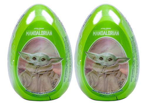 Jelly Beans with The Child Mandalorian Easter Egg (2pk), Easter Eggs, Plastic Easter Eggs, Jelly Beans Candy, Jumbo Easter Eggs with Jelly Bean, Giant Easter Egg for Kids