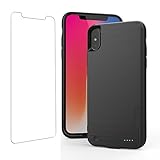 iPhone X Battery Case with QI Wireless Charging, iPhone x Power Bank with Wireless Charging 4000mAh Slim Extended Portable Battery Backup Charger Case for iPhone 10 5.8 Inch - Black