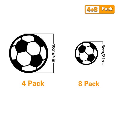 Thovorrnl 12 Footballs Wall Decal Vinyl Stickers, Removable Lovely Soccer Ball Picture Art Diy Sticker Mural For Kids Bedroom Playroom Living Room Home Window Door Decoration #TOP5