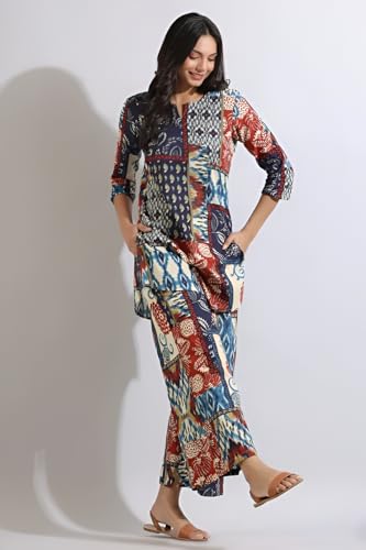 Image of Leriya Fashion Kurta Sets for Woman | Co ord Set for Women Stylish | Kurti Set for Woman | Short Kurti for Women | Kurtis | Ethnic Floral Straight Printed Kurta Set's with Palazzo Pants