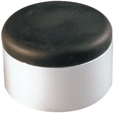 Vachette Butée de Béquille 4126 - Utilisation sur Porte d'Intérieur - Bonne Force de Retenue - Corps en Inox, Ruban Amortisseur en Élastomère Absorbant les Chocs - Installation Murale - Argent