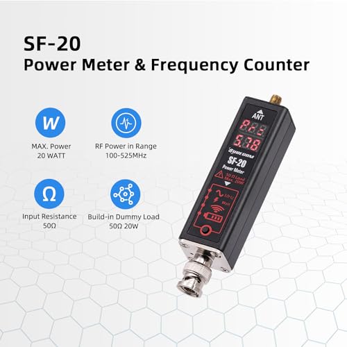 Image of Mcbazel Surecom SF-20 0.1-20W RF 100-525MHz Handheld Power Meter with Frequency Counter