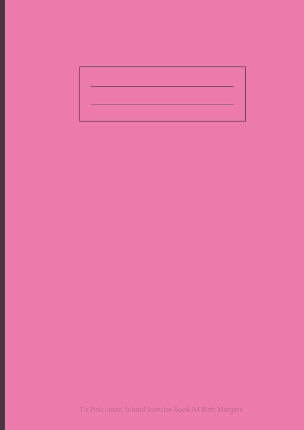 1 x Pink Lined School Exercise Book A4 With Margins: A4 Notebooks, 100 Page, Assorted Colours