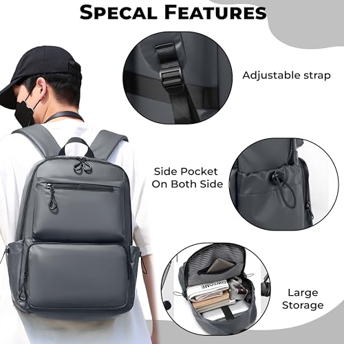 Image of Kraptick Multi-functional Backpack-Waterproof Laptop Backpack, Office Bag with PU Leather Design, Professional Bag for Laptops and Work, Durable and Stylish Bags for Travel