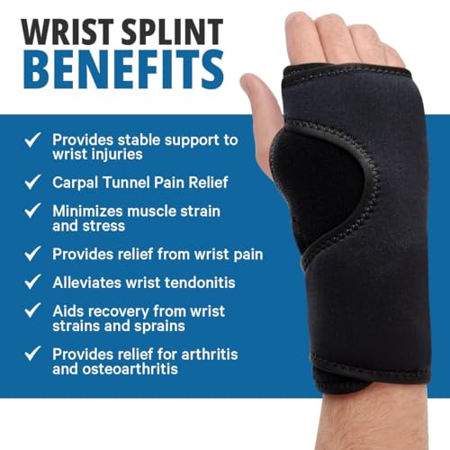 Hand Brace for Carpel Tunnel Wrist Brace -2 per pack- Extra Comfort for Night ,- Adjustable Night Wrist Support With Splints for Arthritis, Tendonitis, Sprain, wrist pain and Injuries - Fits Left or Right One size fits all - Thumbnail 2