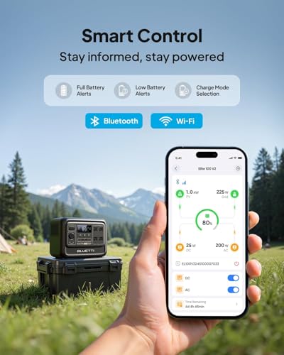 Image of BLUETTI Elite 100 V2 Solar Generator, 1024Wh LFP Battery Power Station w / 4 1800W AC Outlets (3600W Surge) Backup, 35% Smaller for Camping, RV, Road Trip，Outages，Home Backup (Solar Panel Optional)