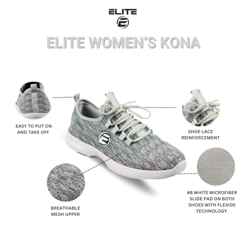 Elite Women'S Kona Bowling Shoes Athletic Mesh Lightweight Slip-On With Universal Slide Soles thumb #5