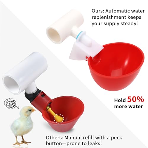 Belle&Beau Copos bebedouros automáticos para frango, pacote com 16, sistema durável para beber, kit