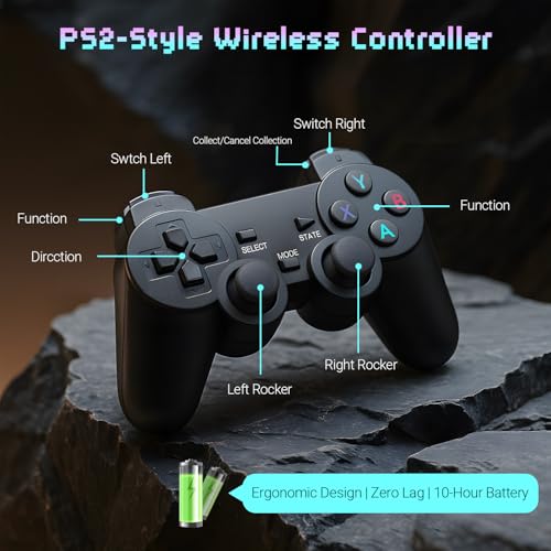 Retro Gaming Console with 40,000+ Games & Wireless Controllers ā Plug & Play TV Game Stick, 4K HDMI, Portable Handheld Emulator with AAA Battery Kit - Image 4