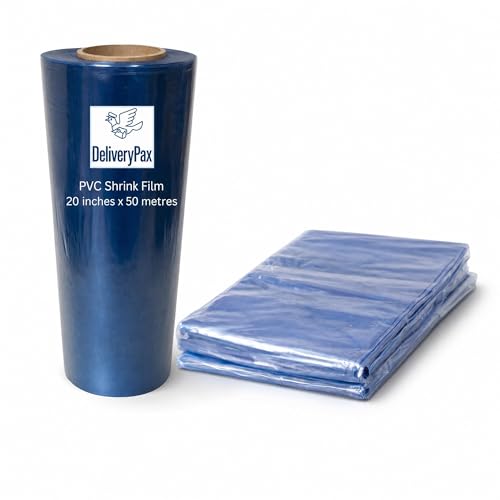 Image of Delivery Pax 20 Inch x 50m PVC Wrap Roll, Transparent Packaging Film | Shrink Wrap | Shrink for Heat Gun