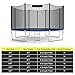 Giantex Trampoline Safety Net, 8 10 12 14 15 16Ft Weather-Resistant Replacement Enclosure Net for Round Frame, with Double-Headed Zippers, Protection Buckles & Enhanced Hook (15FT 6 Poles)