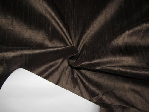 Soie pure Dupioni haut de gamme marron écorce 137 cm pour haute couture de luxe