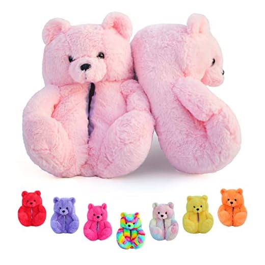 Teddy Bears Slippers for Women, Cute Animal Slippers, Fuzzy All Inclusive House Slippers, Plush Home Indoor Winter Warm Shoes, Big Cartoon Bear Slides Bedroom Shoes for Women Men Holiday Birthday Gifts