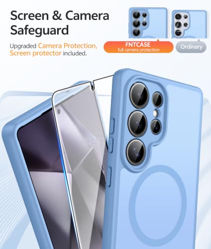 Image of FNTCASE for Samsung Galaxy S24 Ultra Case: [Fit for Magsafe] [Full Camera Protection] Translucent Matte Cases with [Screen Protector] Military Grade Shockproof Protective Phone Cover