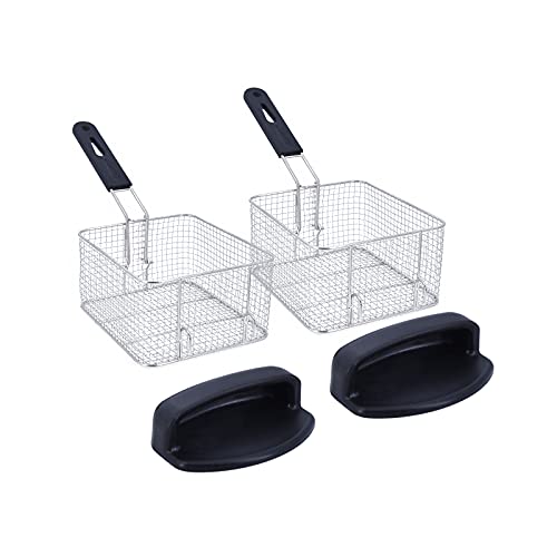 TAIMIKO Elektrische Fritteuse, 12 l, kommerziell, Fritteuse, professionell, 2 Edelstahltank, mit 2 Kunststoffgriffen, 6000 W, 220 V-240 V, Thermostat 60-200 °C – Bild 8